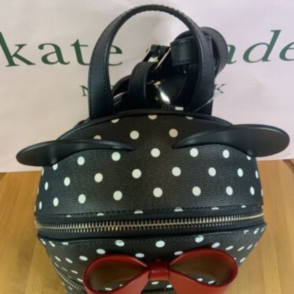 Kate Spade NWT Disney New York Minnie dome backpack Polka Dot Leather main image 6